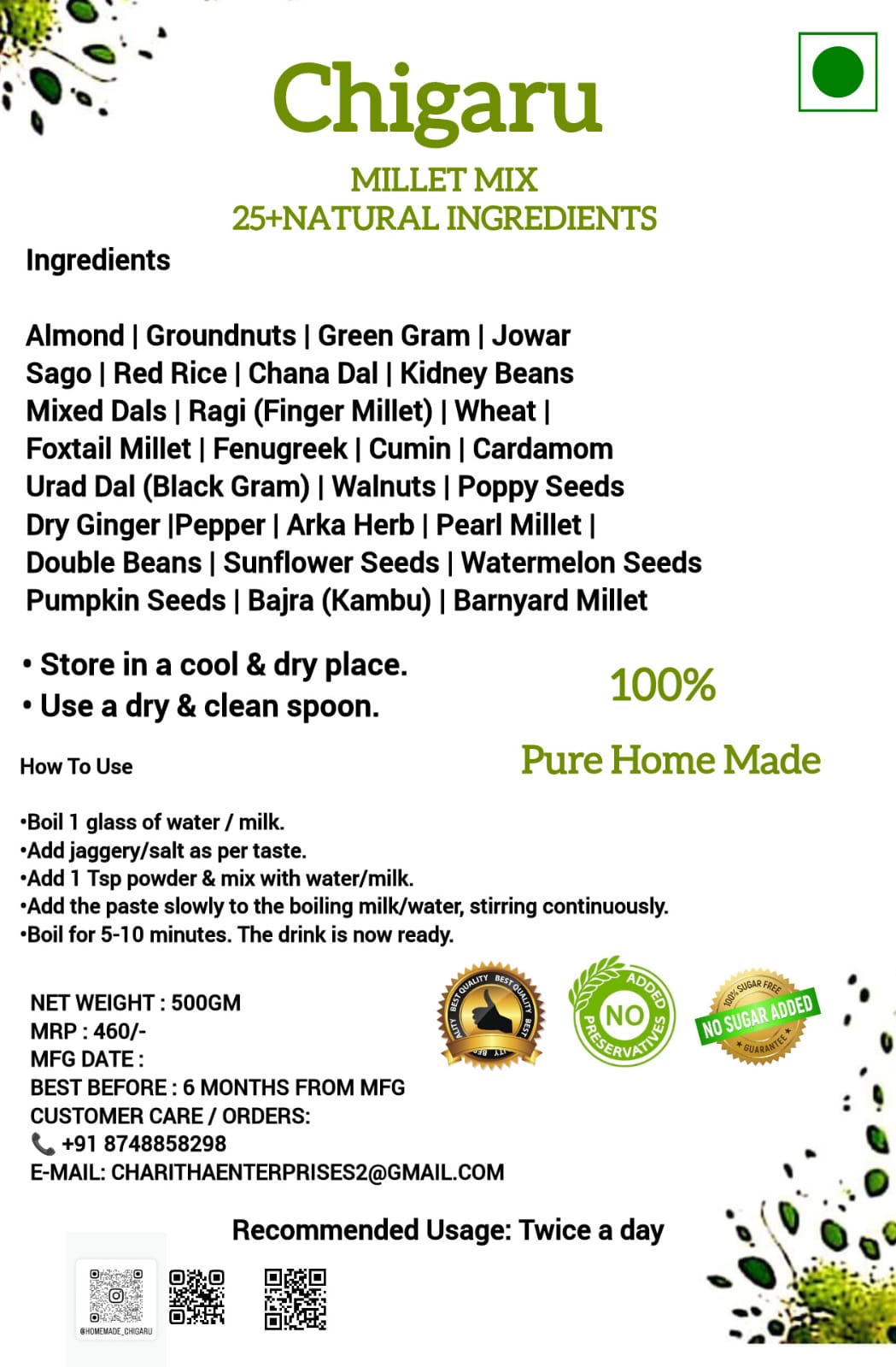 Millet Mix Powder (500Gm)